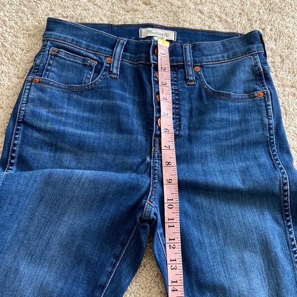 Madewell 10" High-Rise Skinny Jeans in Brinville Wash Button-Front Size 26 - Picture 11 of 14